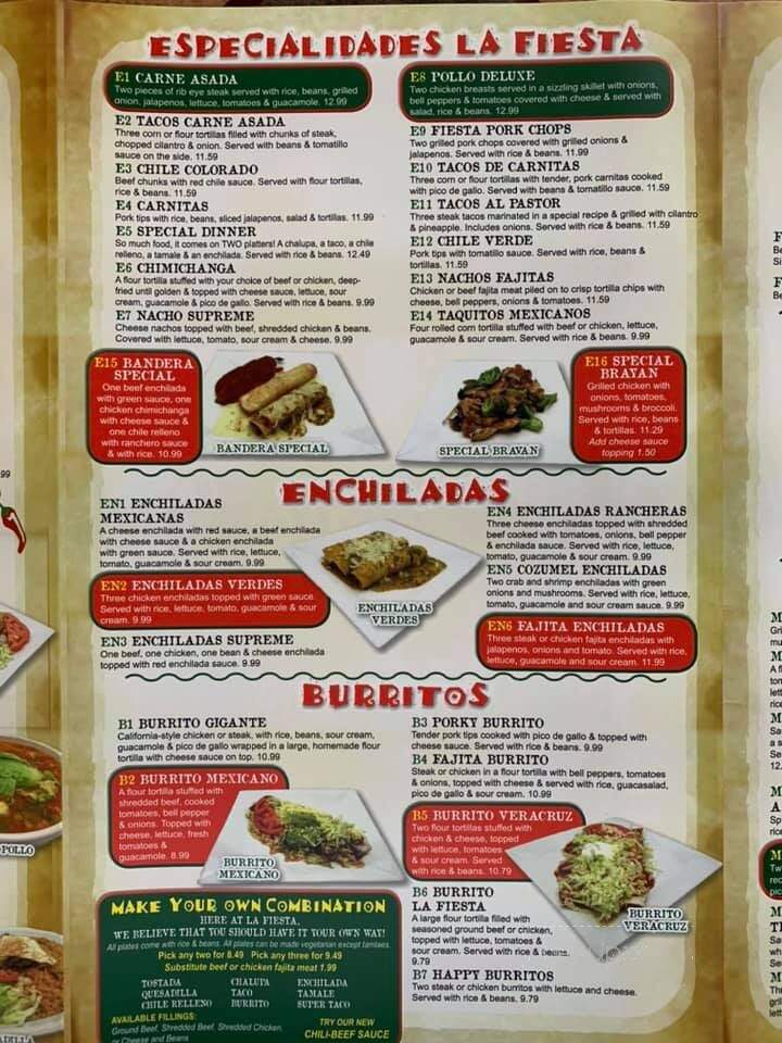 La Fiesta Mexican Restaurant - Chickasha, OK menu_pic
