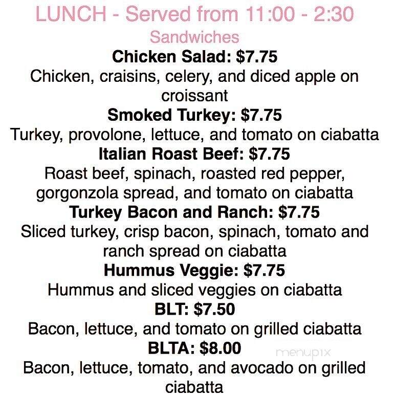 Vanilla Bean Bakery & Cafe - Helena, MT menu_pic