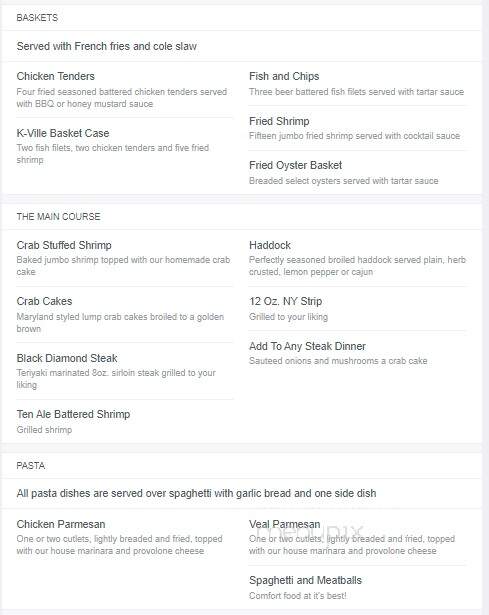 K-Ville Hotel & Tavern - Lebanon, PA menu_pic
