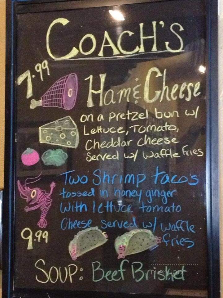 Coach's Bar Grill - Stevensville, MI menu_pic