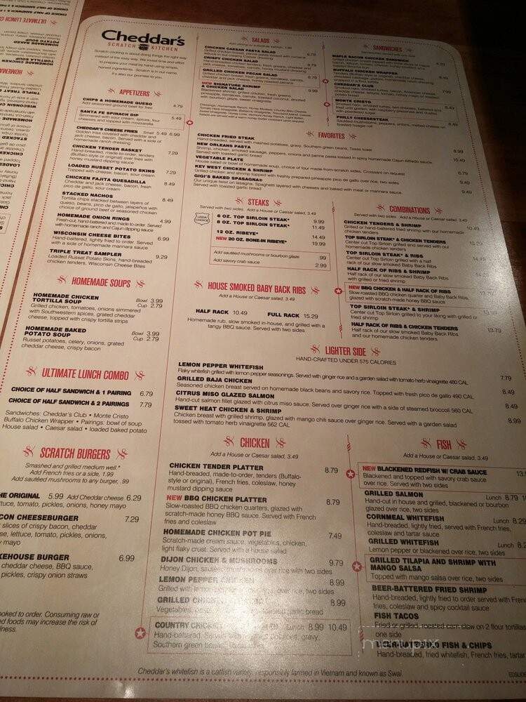 Cheddar's - Slidell, LA menu_pic