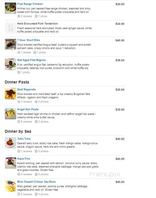 Aqua Restaurant - Plymouth, MI menu_pic