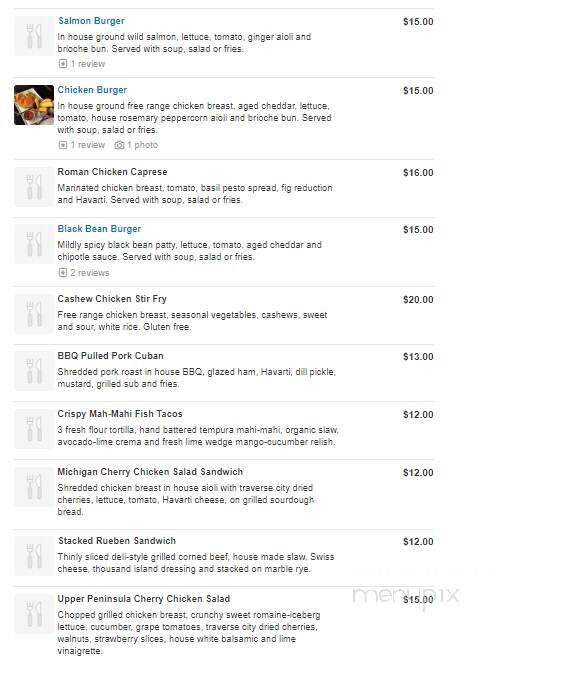 Aqua Restaurant - Plymouth, MI menu_pic