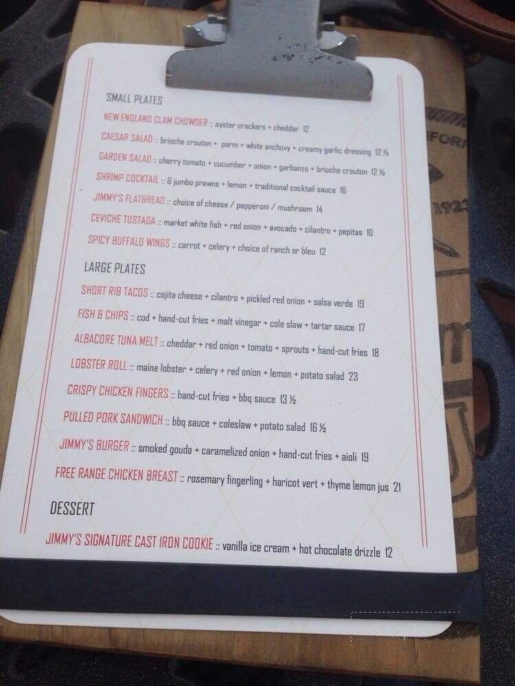 Jimmy's Pub - Ojai, CA menu_pic