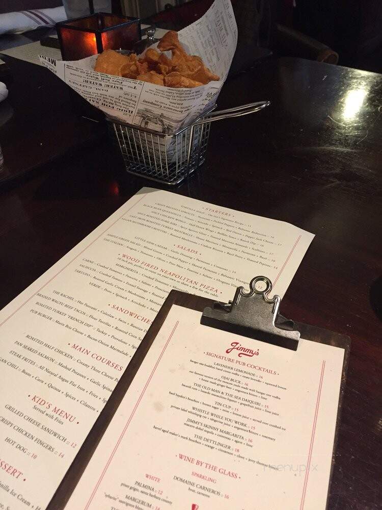Jimmy's Pub - Ojai, CA menu_pic