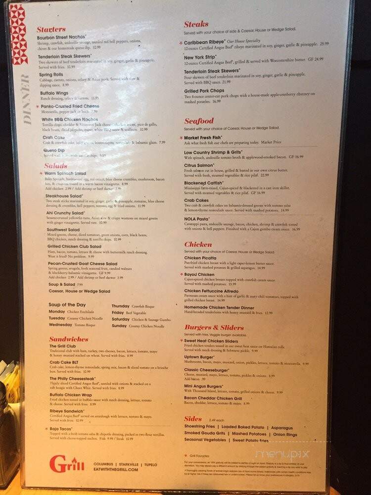 Central Station Grill - Starkville, MS menu_pic