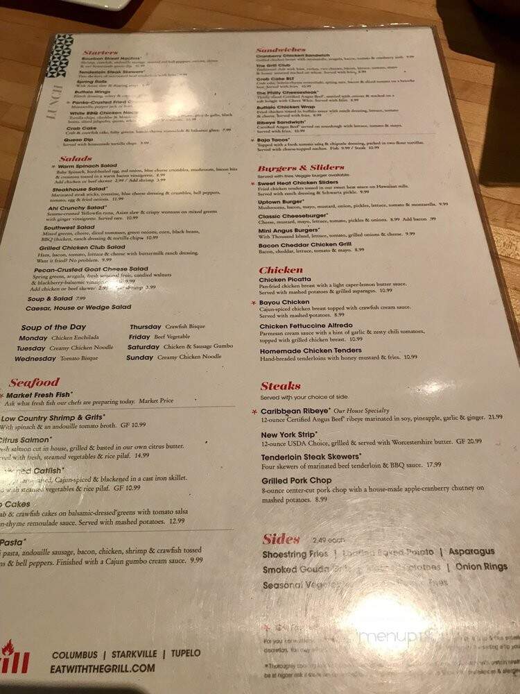 Central Station Grill - Starkville, MS menu_pic