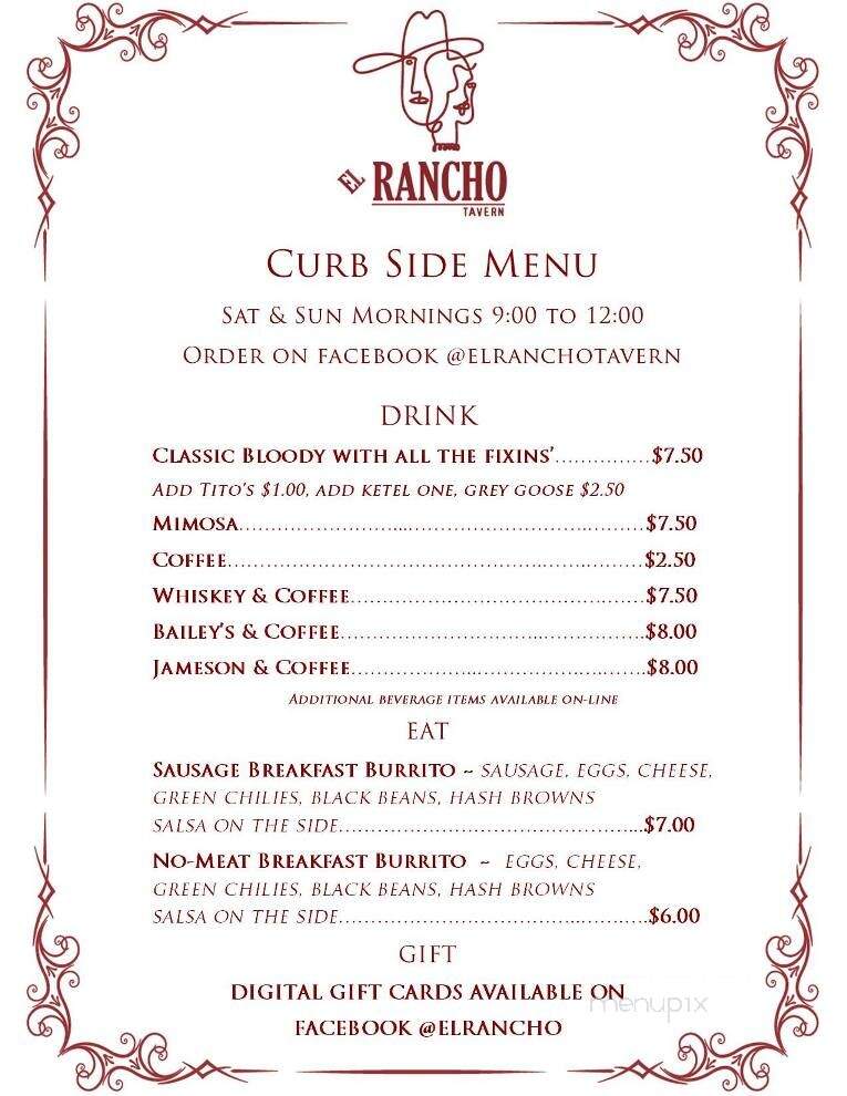 El Rancho Tavern - Durango, CO menu_pic