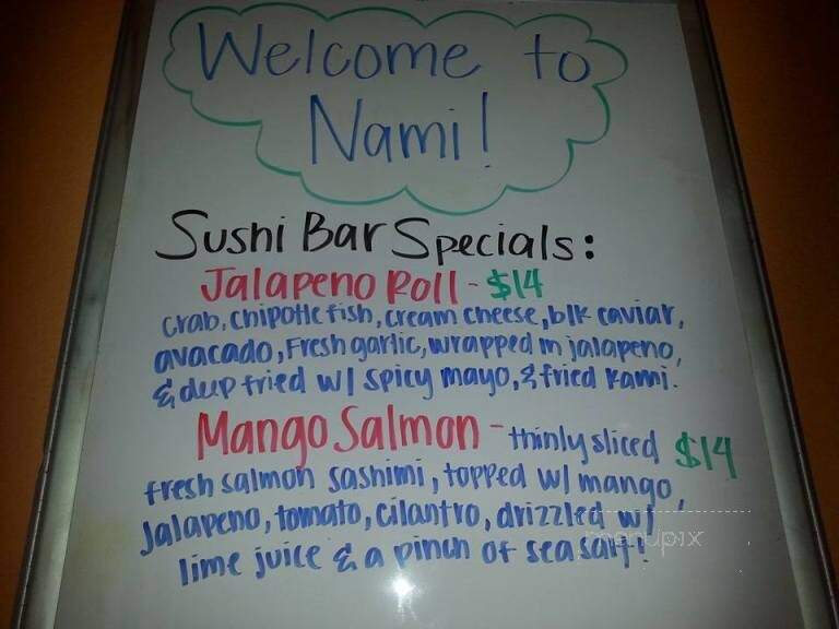 Nami's Japanese Steak & Sushi - Killeen, TX menu_pic