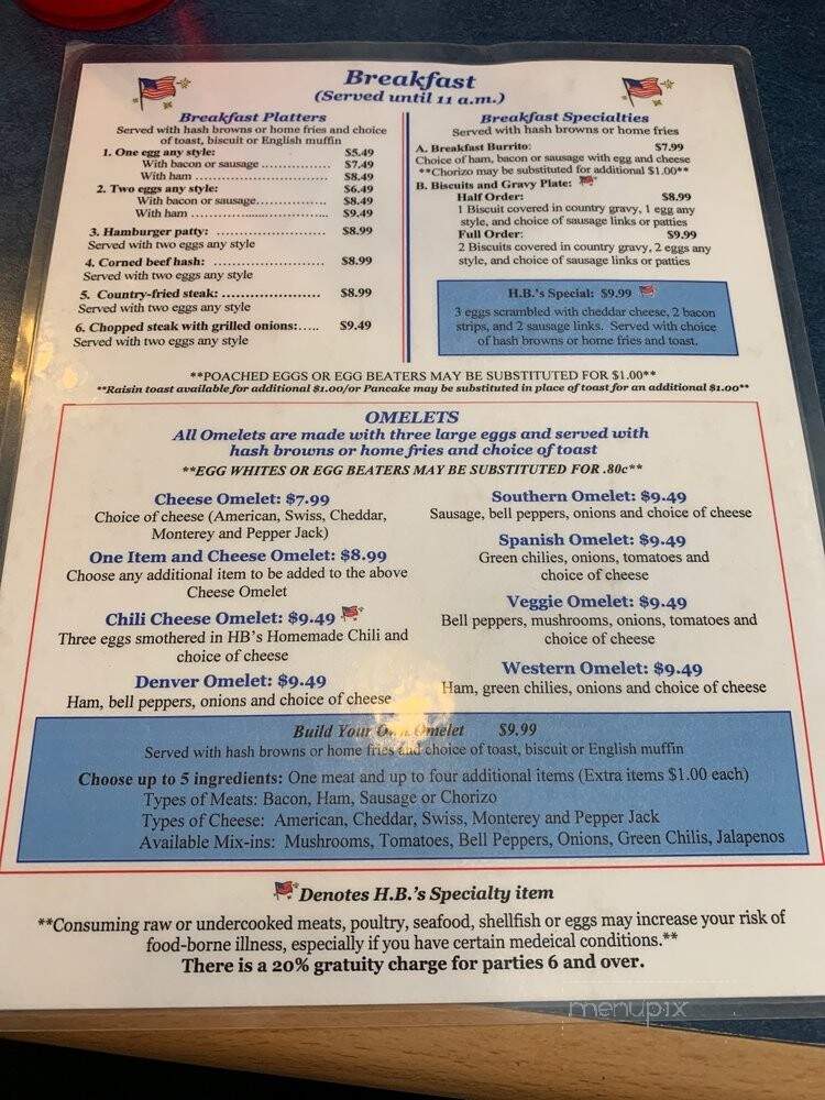 HBs Place - Pine, AZ menu_pic