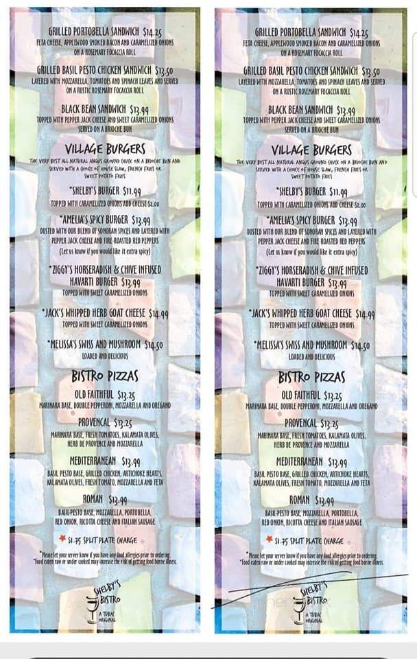 Shelby's Bistro - Tubac, AZ menu_pic