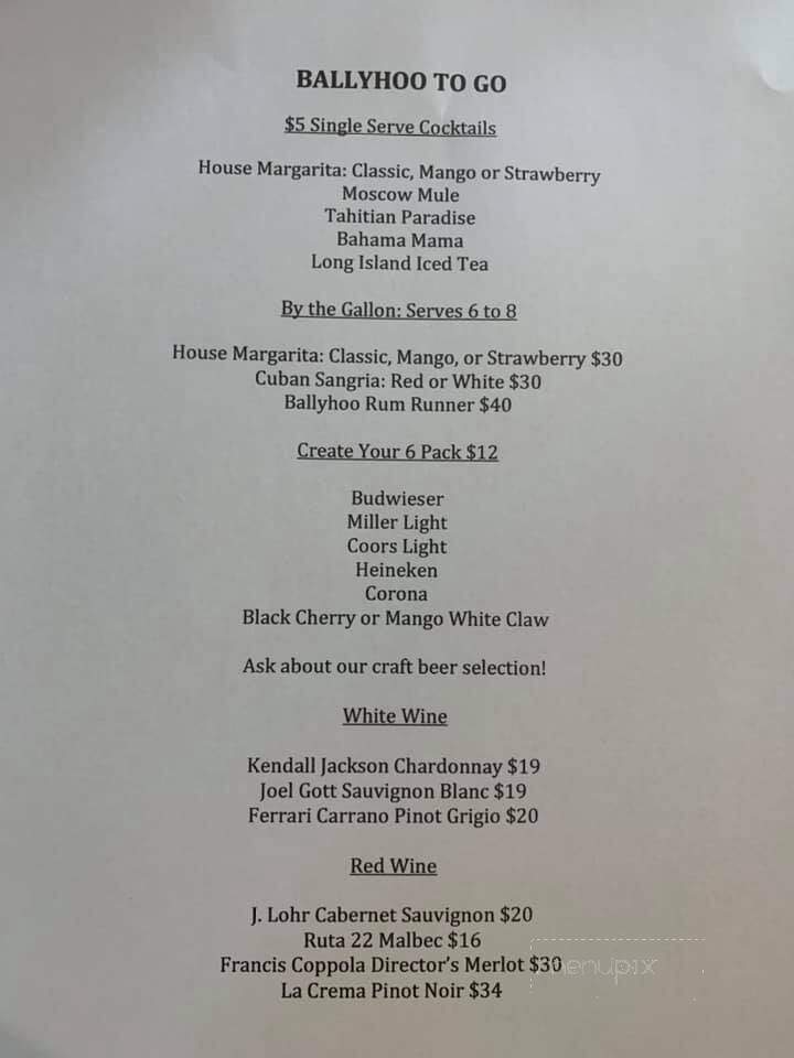 Ballyhoo Grill - Gainesville, FL menu_pic