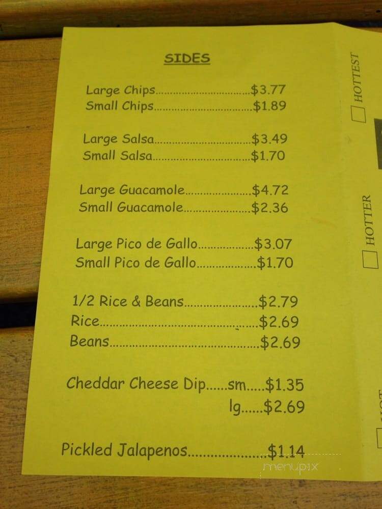 Rios Mexican Food - New Buffalo, MI menu_pic