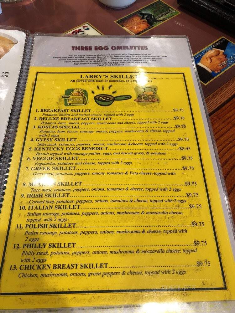 Larry's Diner - Plainfield, IL menu_pic