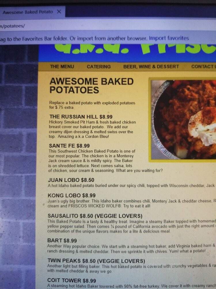 Aka Friscos - Frederick, MD menu_pic
