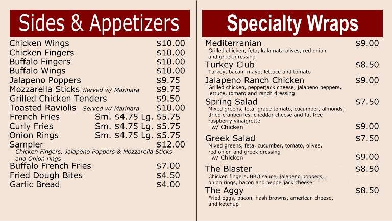 Pizza Works - Burlington, MA menu_pic