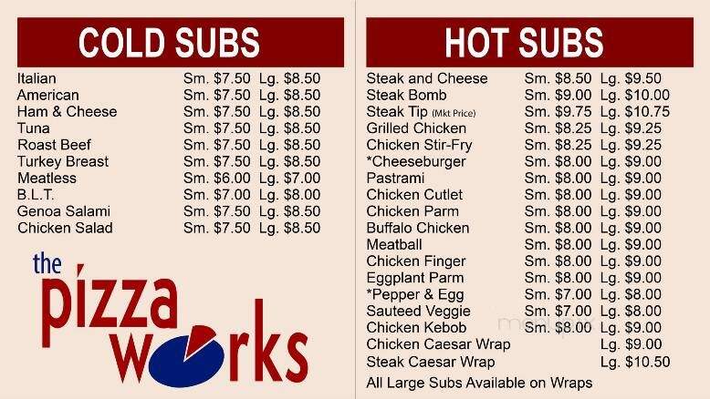 Pizza Works - Burlington, MA menu_pic