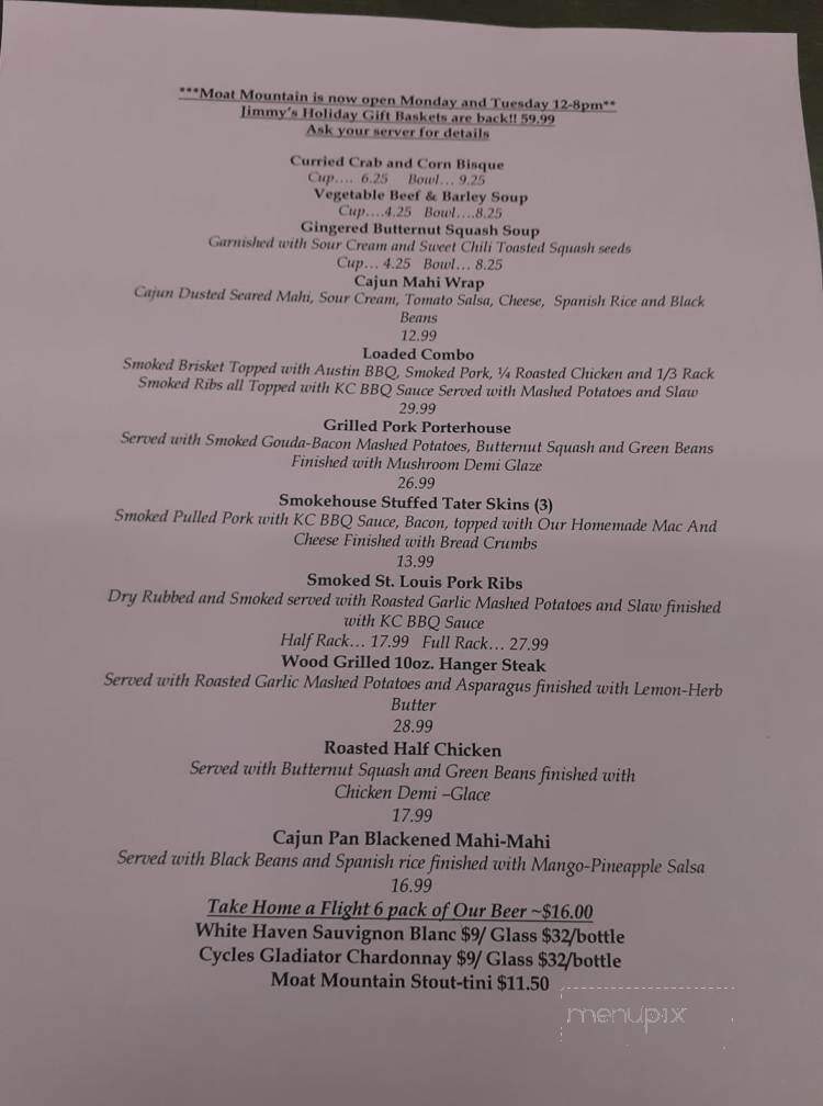 Moat Mountain Smokehouse - North Conway, NH menu_pic