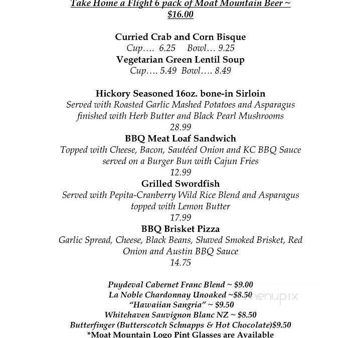 Moat Mountain Smokehouse - North Conway, NH menu_pic