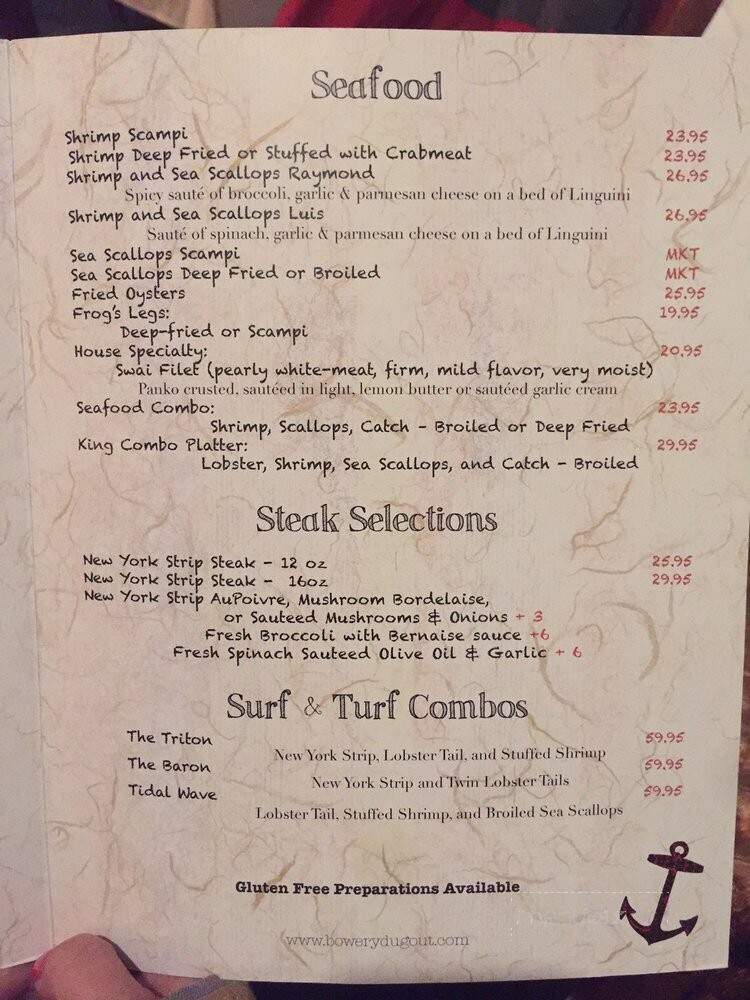 Bowery Dugout - Kingston, NY menu_pic