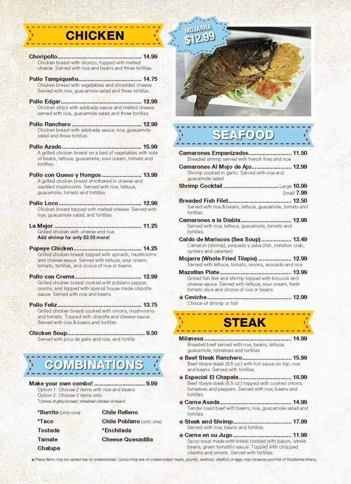 El Chapala Mexican Restaurant - Asheville, NC menu_pic
