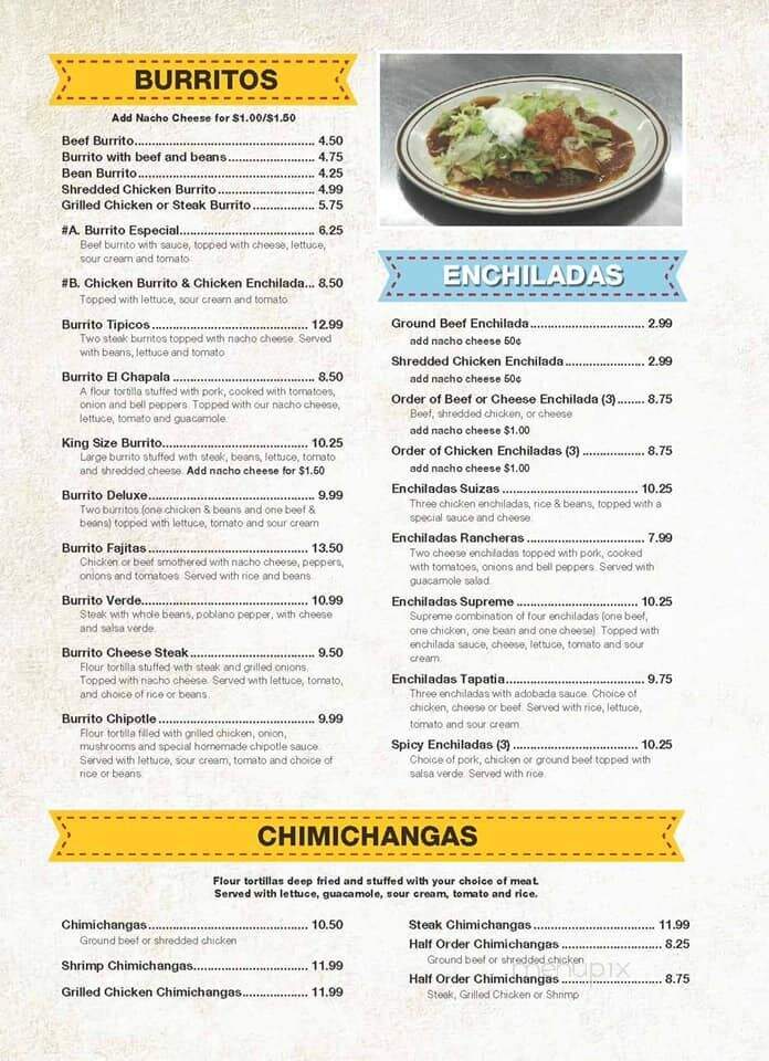 El Chapala Mexican Restaurant - Asheville, NC menu_pic