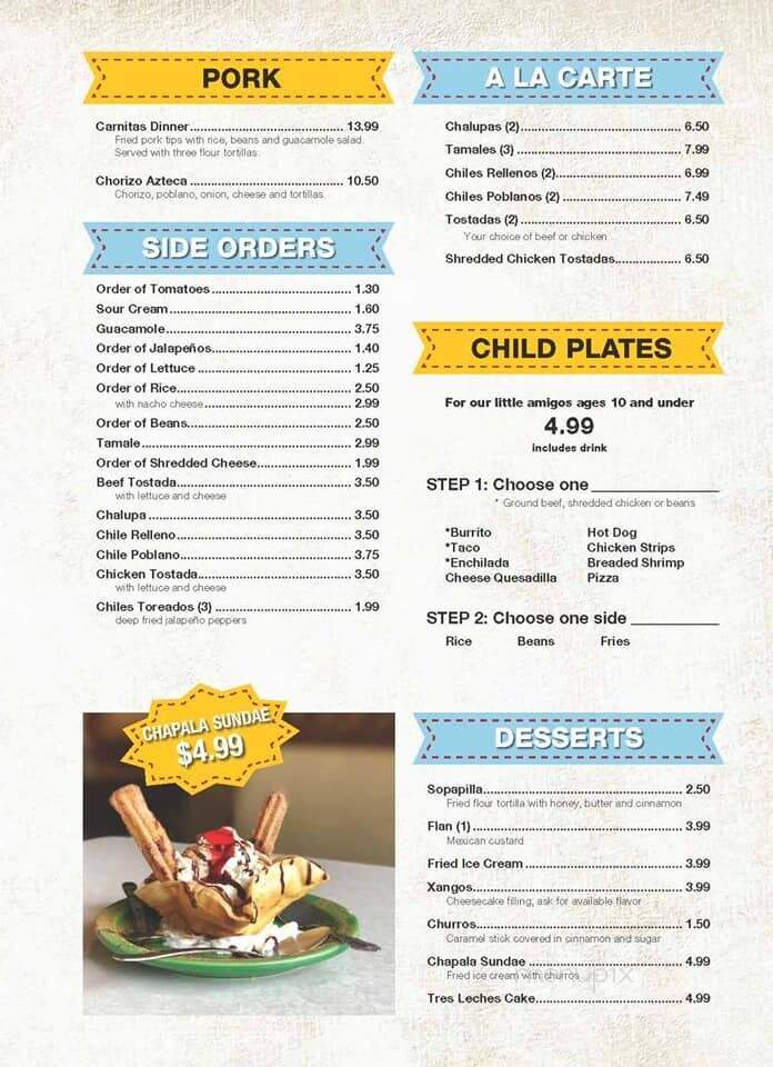 El Chapala Mexican Restaurant - Asheville, NC menu_pic