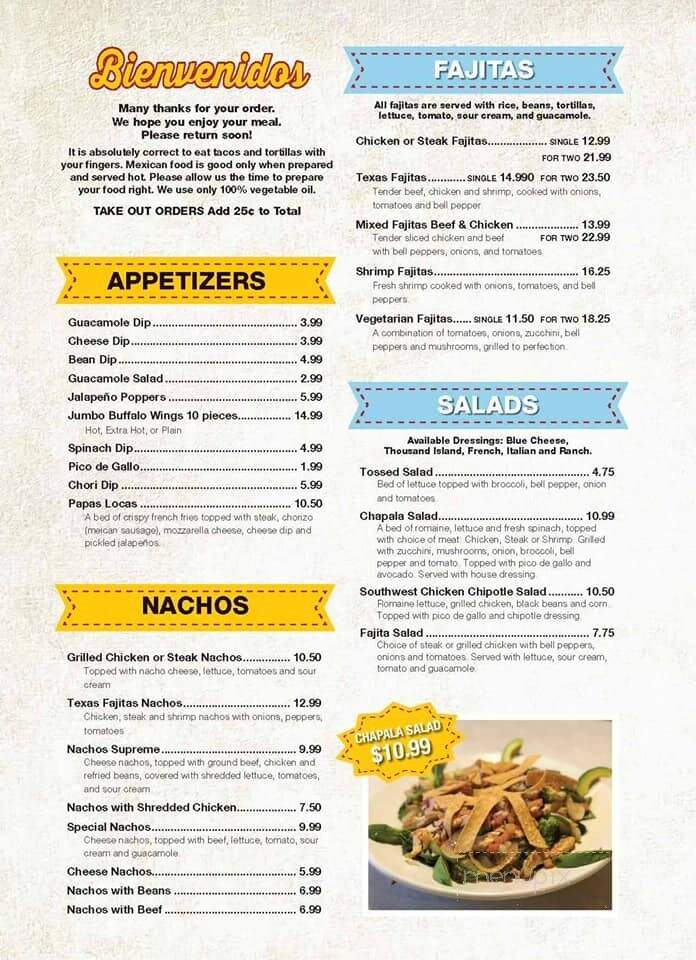 El Chapala Mexican Restaurant - Asheville, NC menu_pic