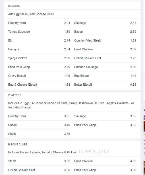 Biscuitville - Eden, NC menu_pic