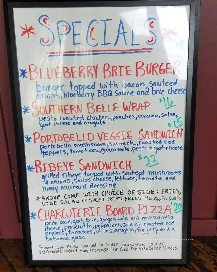 Jordan's Street Cafe - Brevard, NC menu_pic
