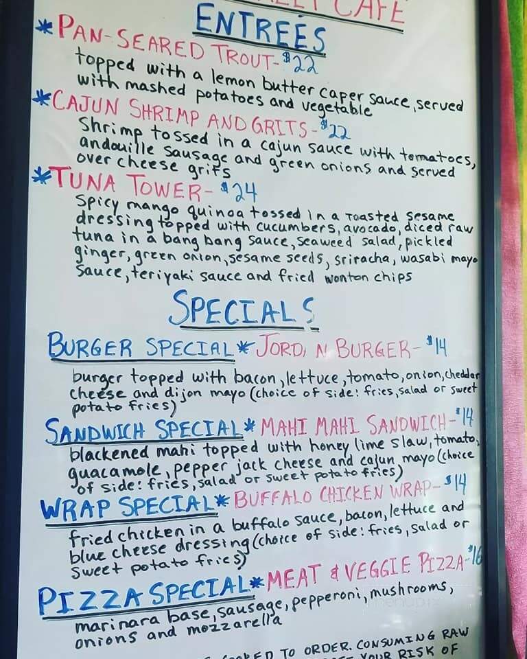 Jordan's Street Cafe - Brevard, NC menu_pic