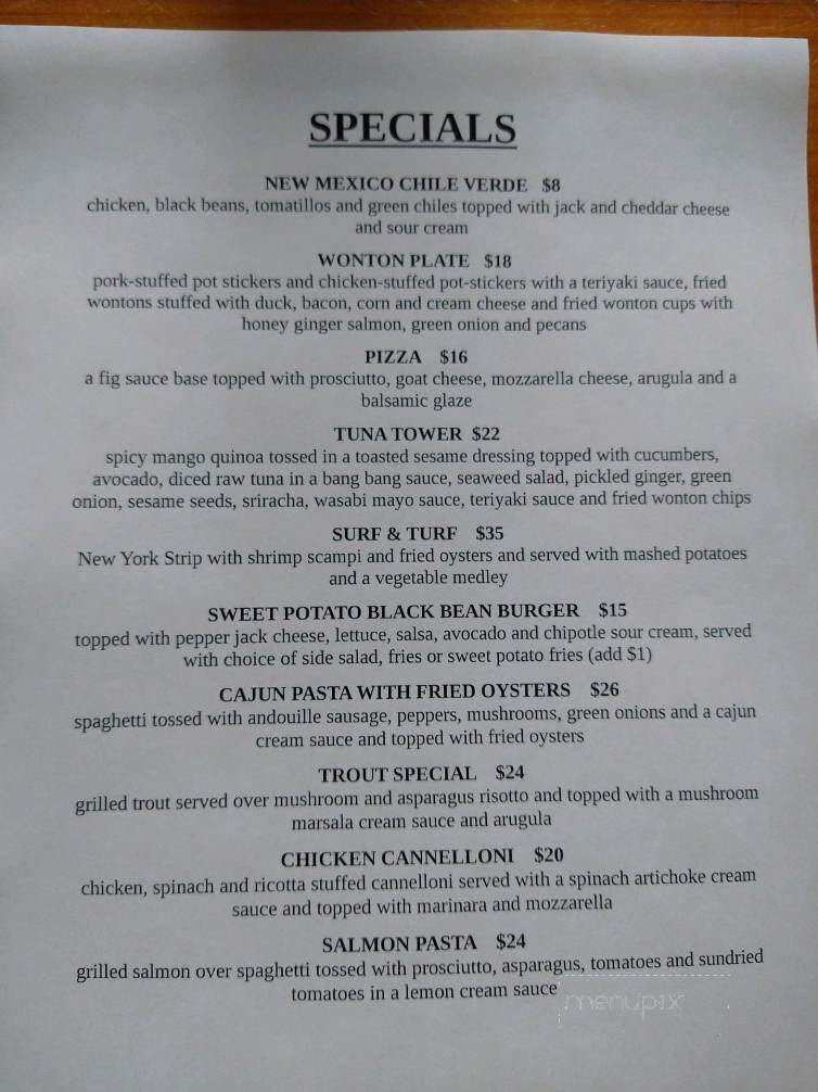 Jordan's Street Cafe - Brevard, NC menu_pic