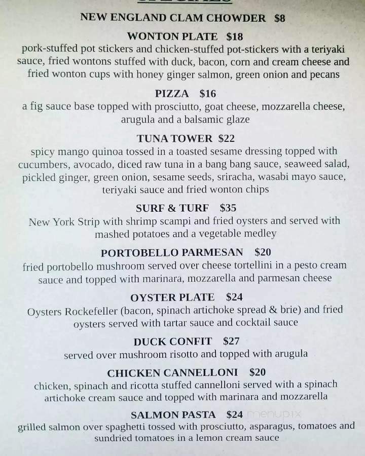 Jordan's Street Cafe - Brevard, NC menu_pic