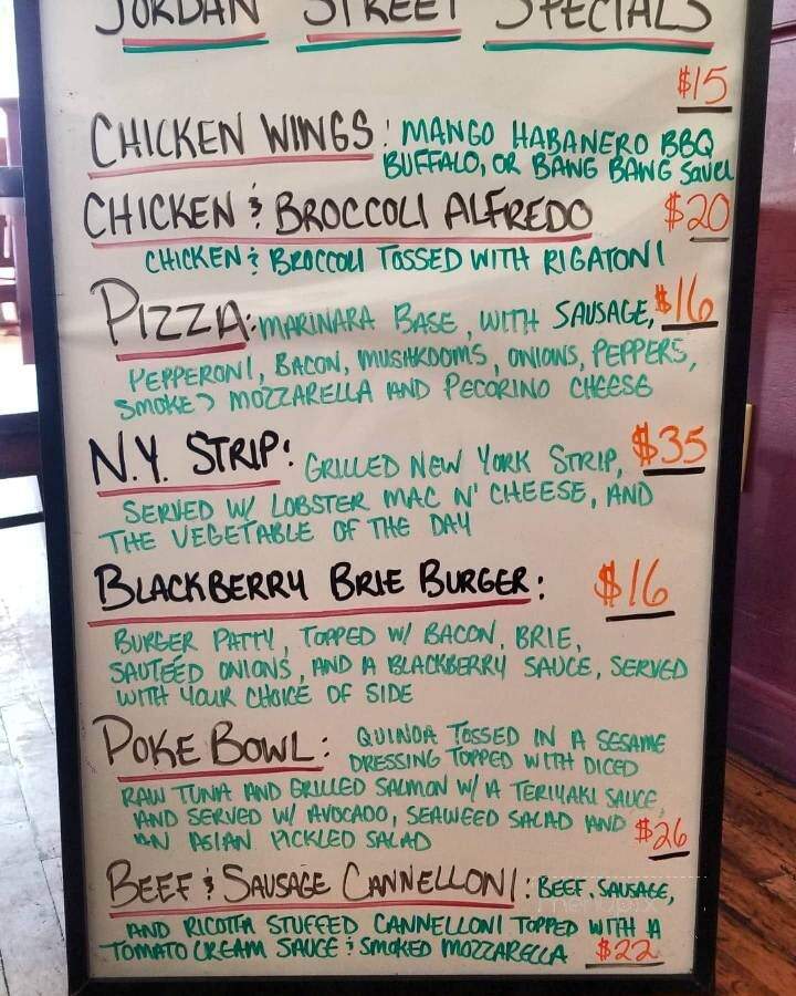 Jordan's Street Cafe - Brevard, NC menu_pic