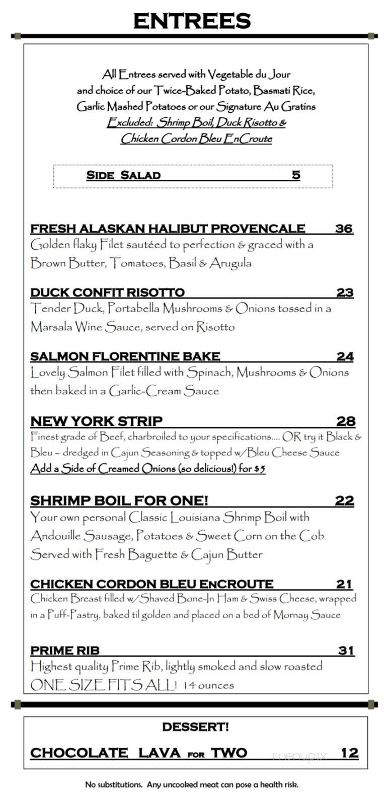 Muddy Waters Bar & Grill - Prescott, WI menu_pic