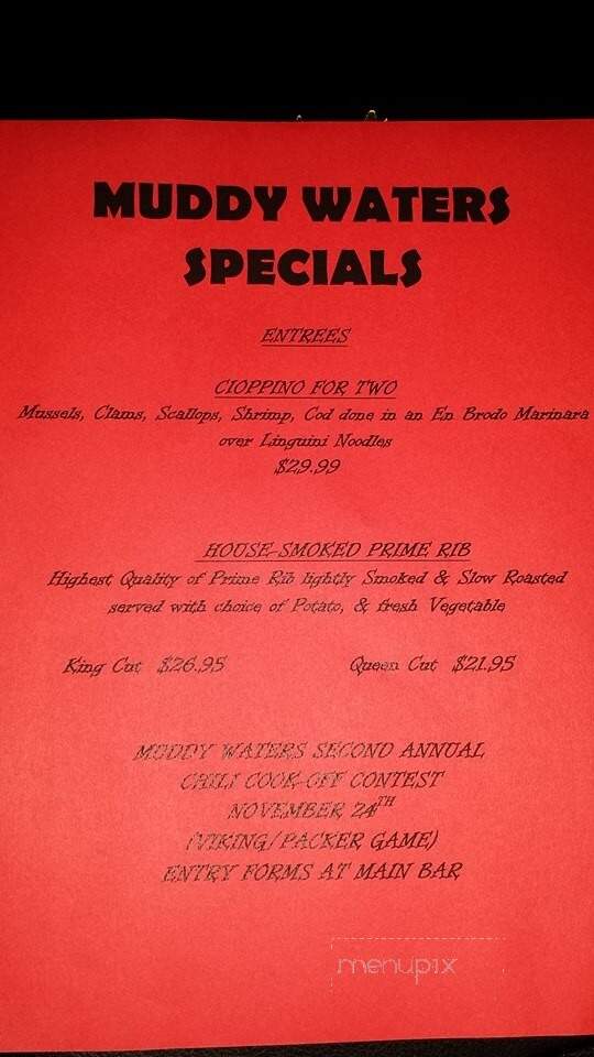 Muddy Waters Bar & Grill - Prescott, WI menu_pic