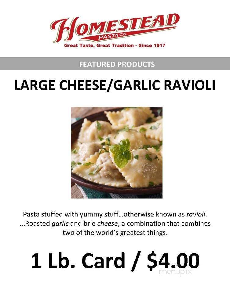Homestead Ravioli Co - South San Francisco, CA menu_pic