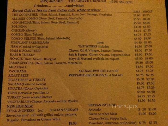 Grove Grinder - Lemon Grove, CA menu_pic