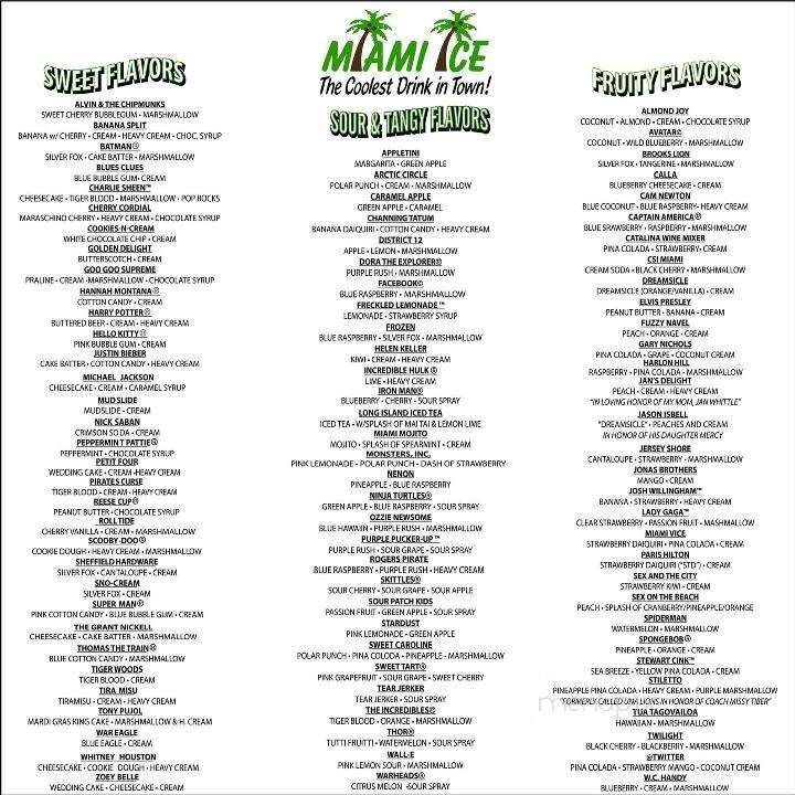 Miami Ice - Florence, AL menu_pic