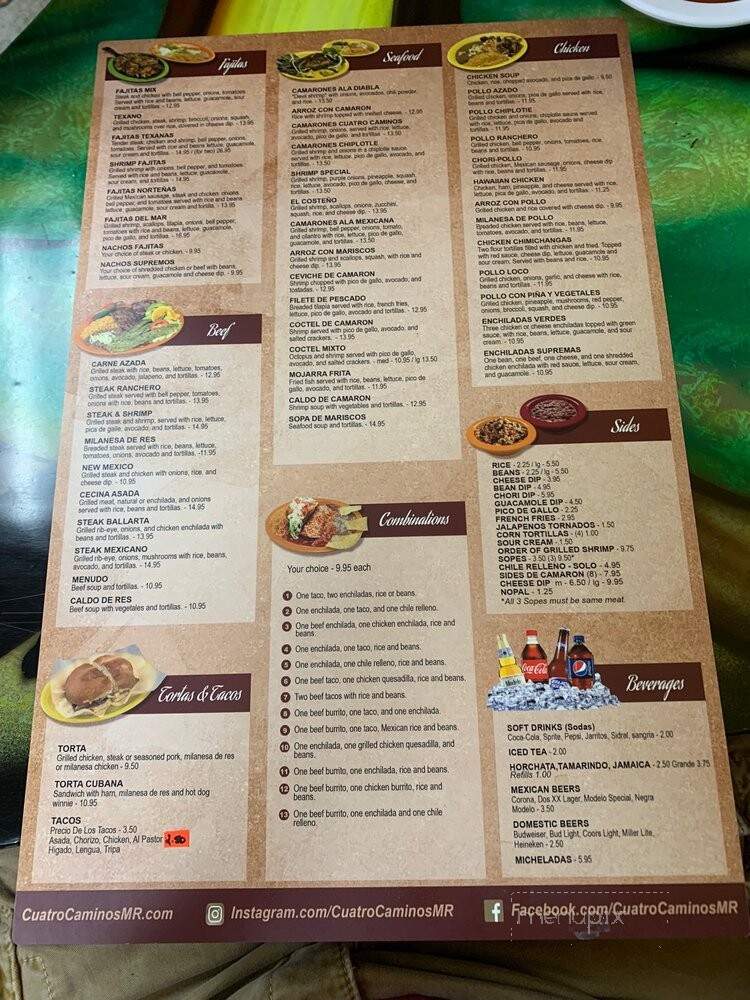 Cuatro Caminos Mexican Restaurant - Candor, NC menu_pic