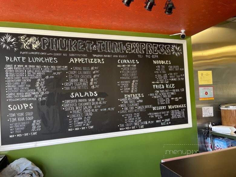 Phuket Thai Express - Honolulu, HI menu_pic