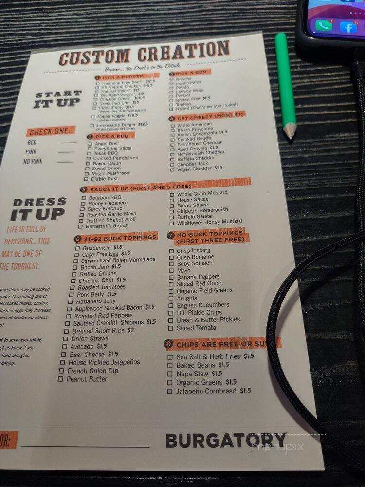 Burgatory - Cranberry Township, PA menu_pic