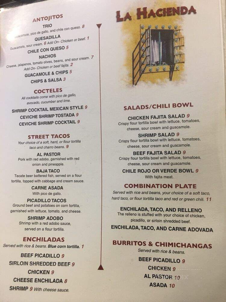 La Hacienda - Moriarty, NM menu_pic