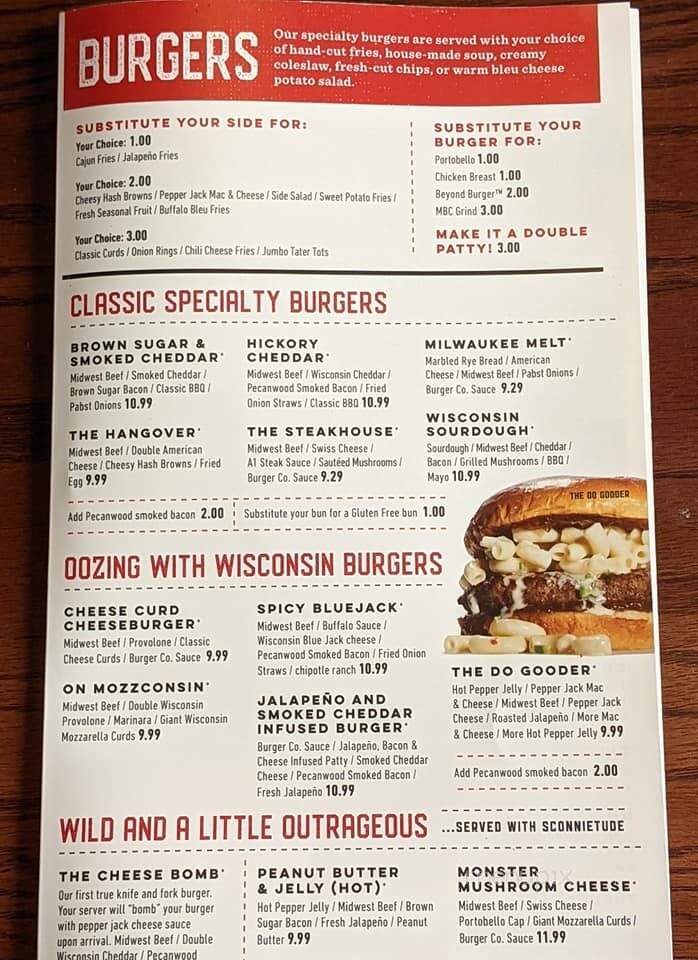 Milwaukee Burger Company - Hudson, WI menu_pic