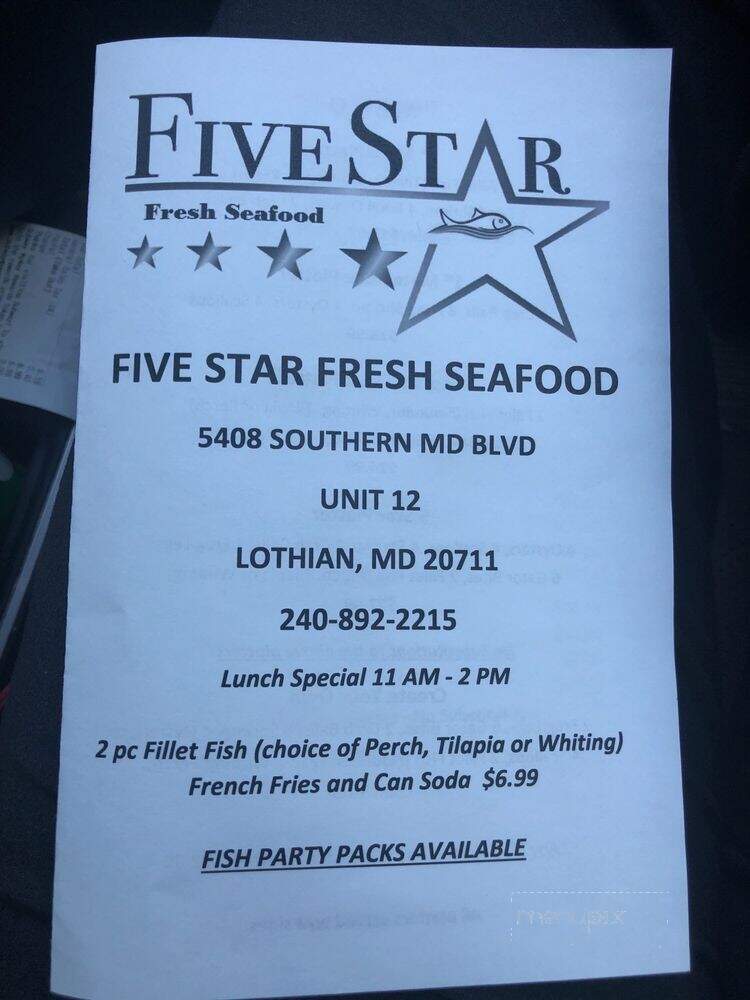 Five Star Fresh Seafood - Lothian, MD