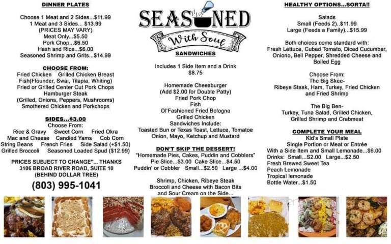 Seasoned with Soul - Columbia, SC menu_pic