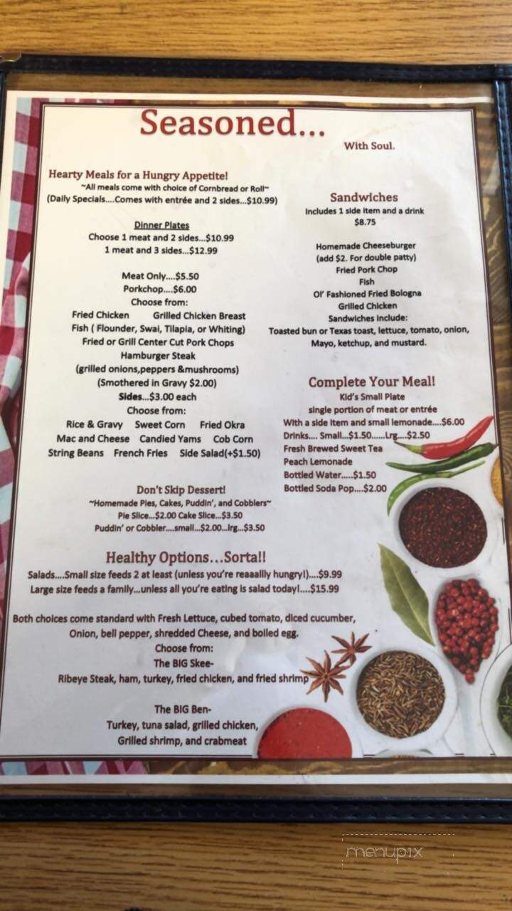 Seasoned with Soul - Columbia, SC menu_pic