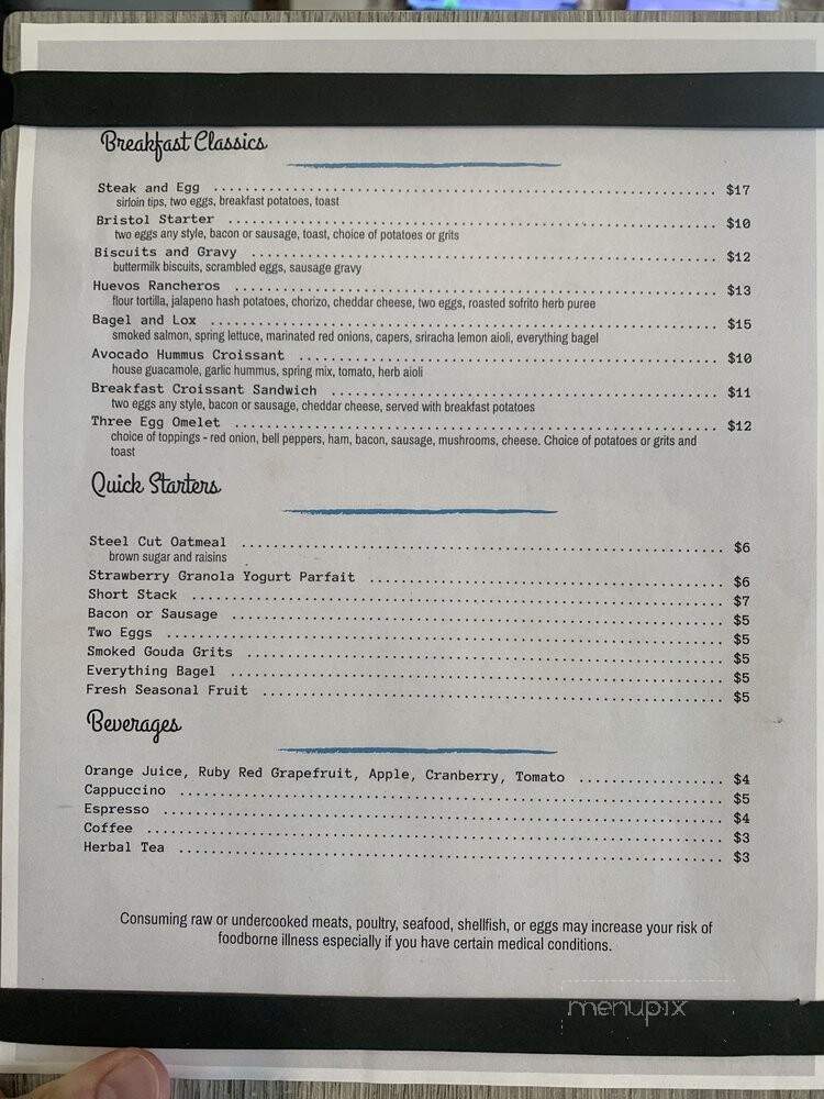 Vivian's Table - Bristol, VA menu_pic