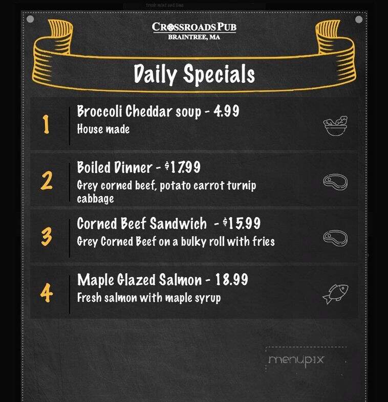 Crossroads Pub - Braintree, MA menu_pic