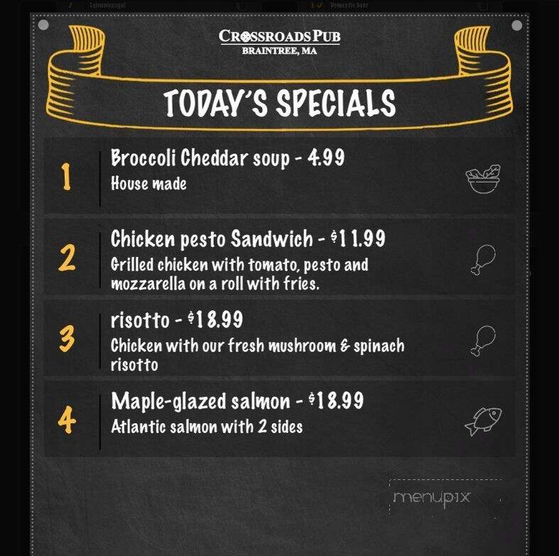 Crossroads Pub - Braintree, MA menu_pic